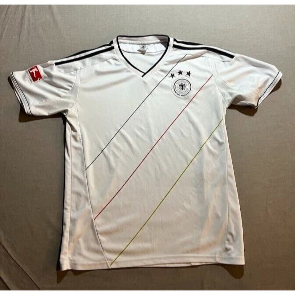 Deutscher Fussball-Buno Bundes Liga Jersey‎ Mens Medium White Short Sleeve.